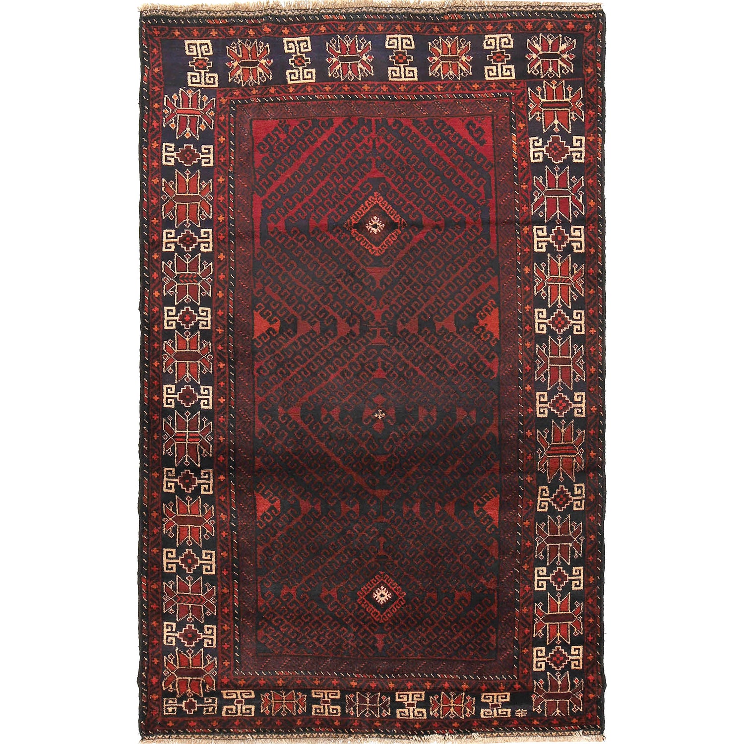 Traditional Baloch Rug 4' 2 x 6' 7 (ft) - No. R18782