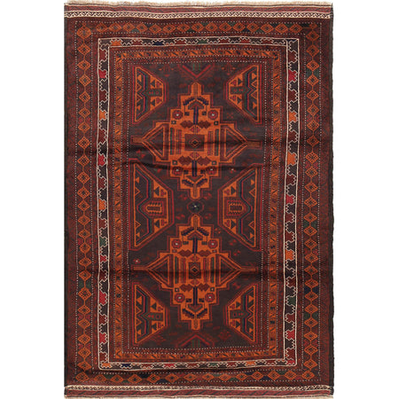 Traditional Baloch Rug 4' 1 x 6' 2 (ft) - No. R18786