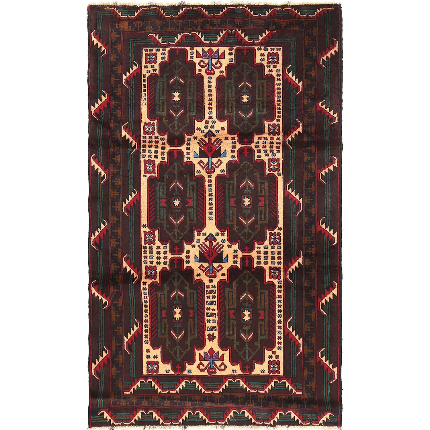 Traditional Baloch Rug 4' 1 x 6' 8 (ft) - No. R18787