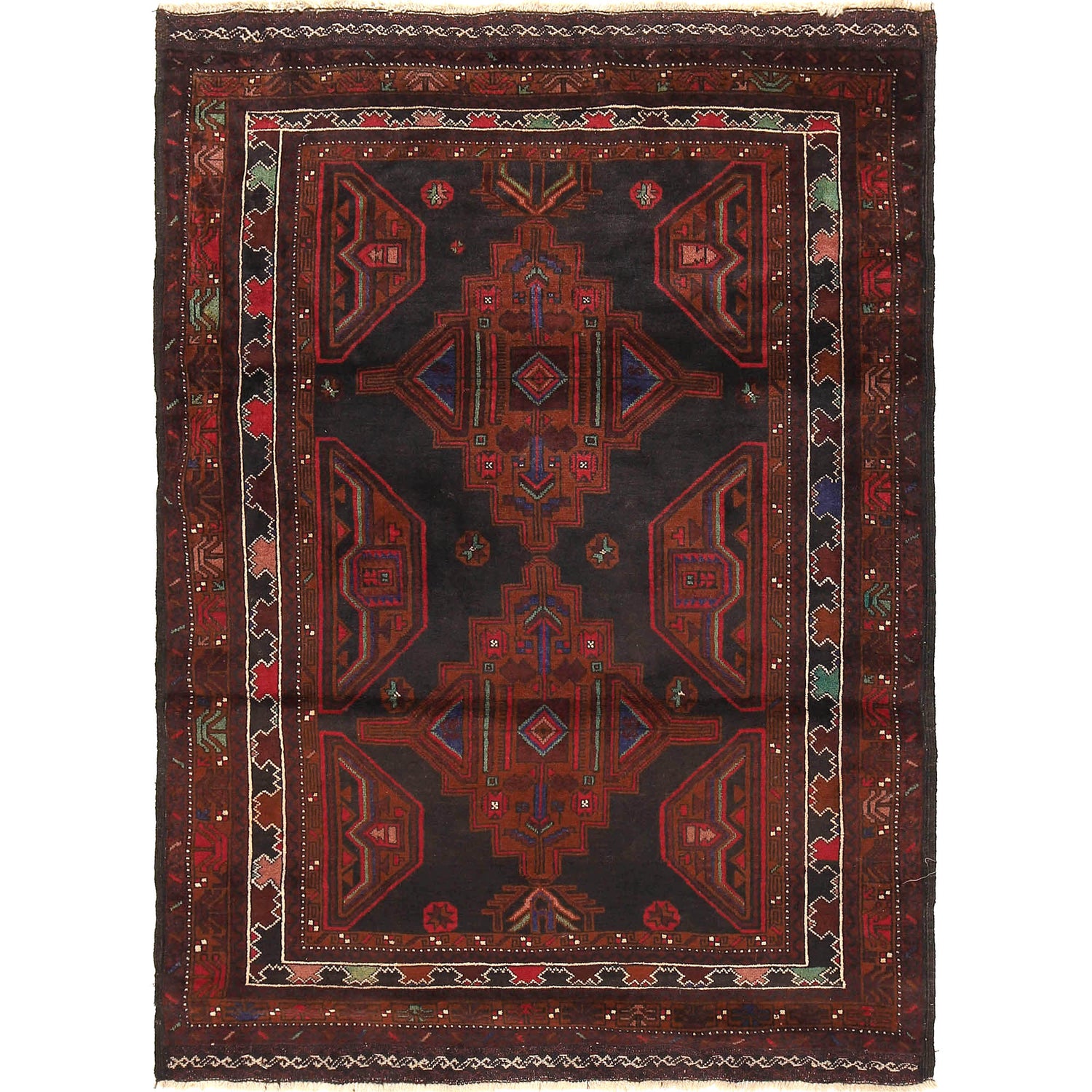 Traditional Baloch Rug 4' 1 x 5' 8 (ft) - No. R18789