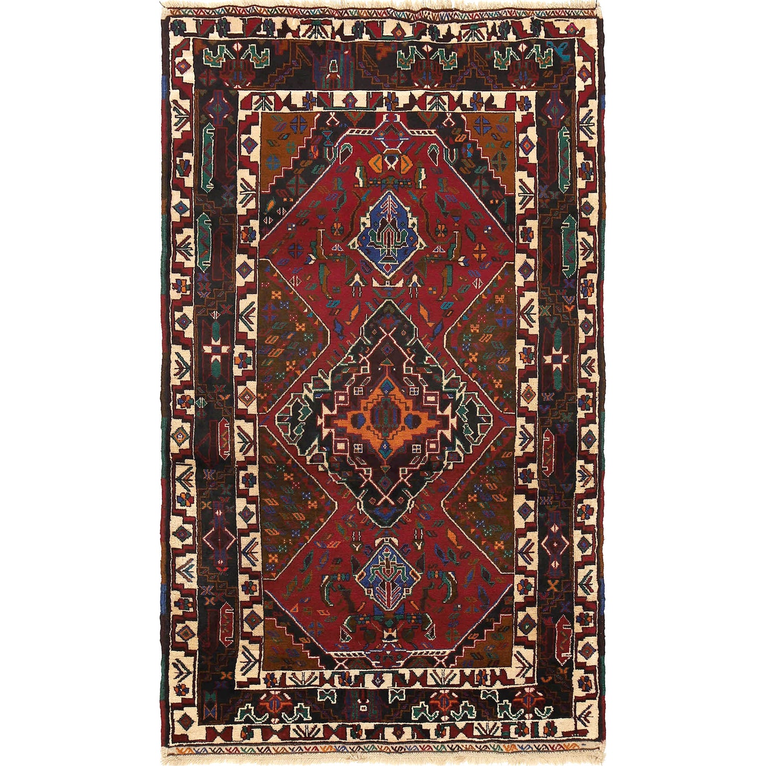 Traditional Baloch Rug 3' 8 x 6' 6 (ft) - No. R18840