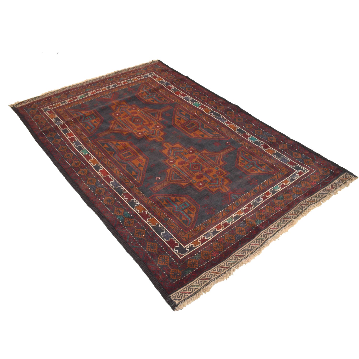 Traditional Baloch Rug 4' 0 x 6' 0 (ft) - No. R18842