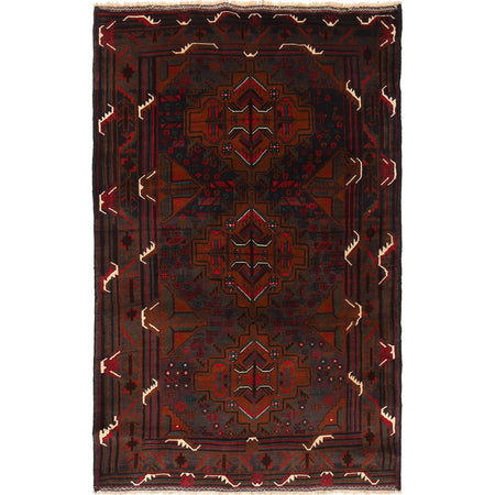 Traditional Baloch Rug 4' 1 x 6' 3 (ft) - No. R18924