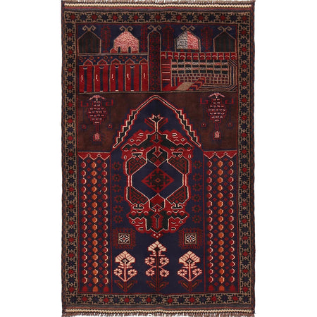 Handmade Prayer Rug 2' 11" x 4' 10" (ft) - No. R19009