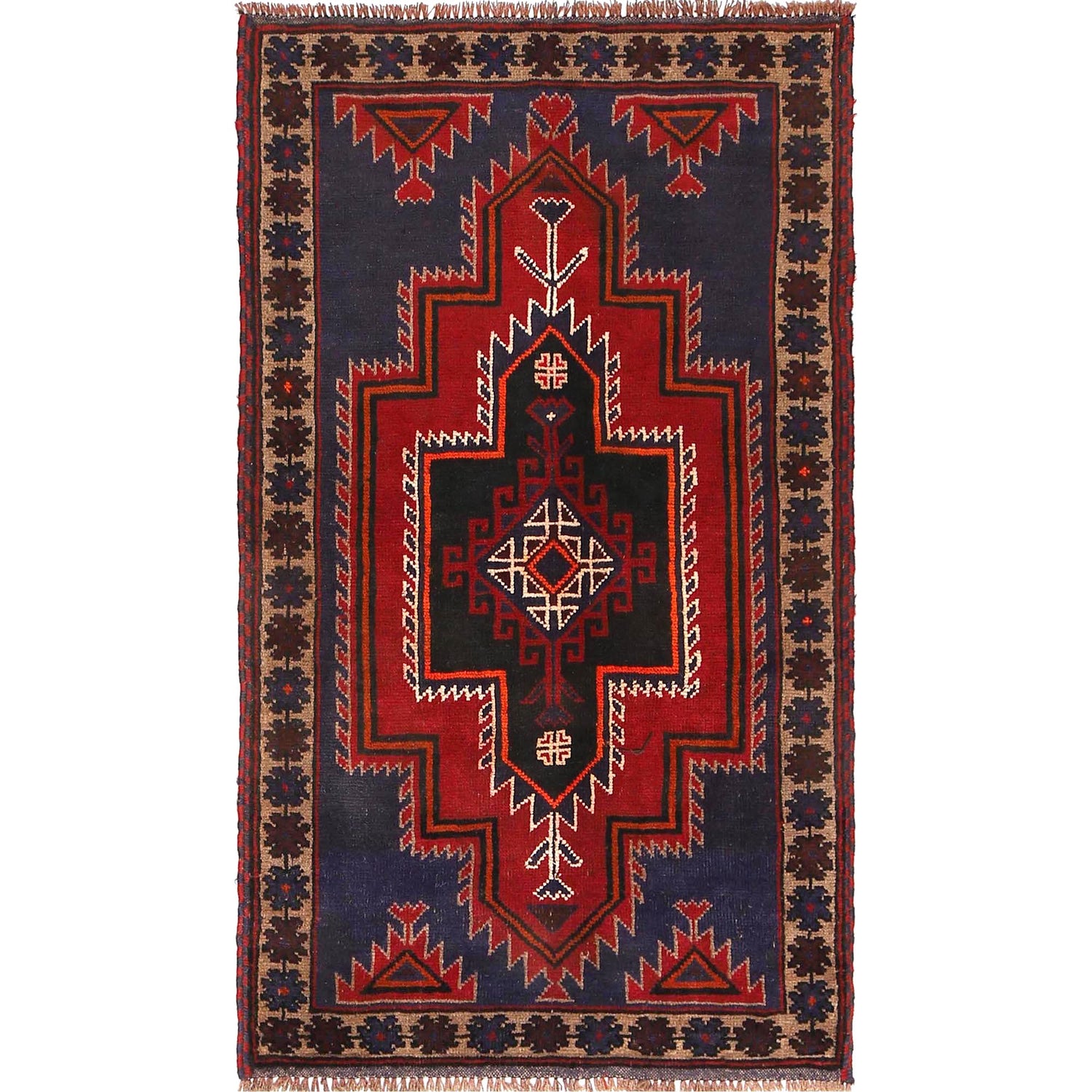 Blue Color Baluchi Rug 2' 9 x 5' 1 (ft) - No. R19077