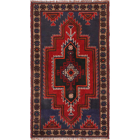 Blue Color Baluchi Rug 2' 9 x 5' 1 (ft) - No. R19077