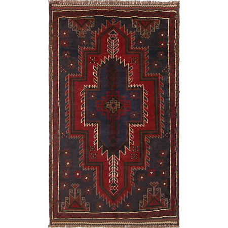 Hand Knotted Baluchi Rug 2' 8 x 4' 9 (ft) - No. R19173