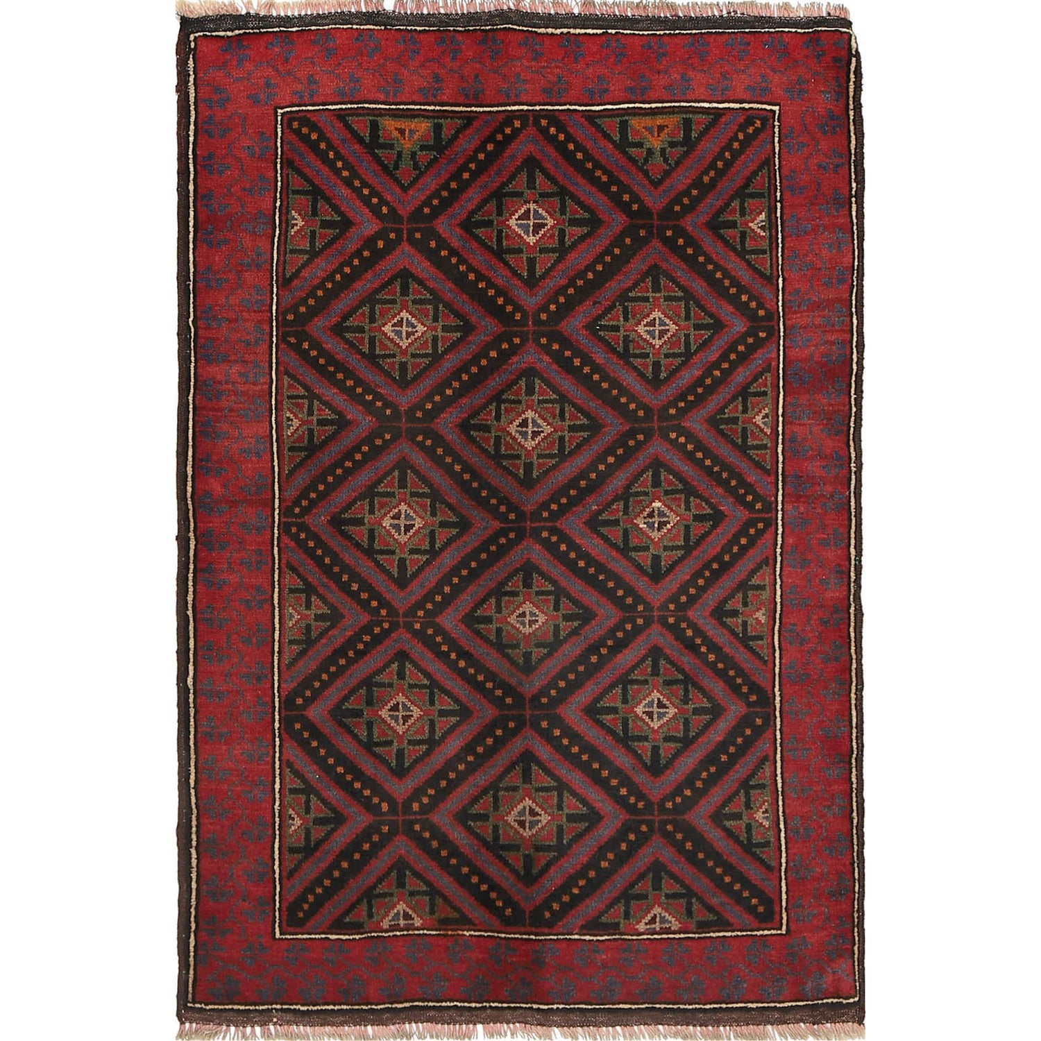 Hand Knotted Baluchi Rug 2' 8 x 4' 3 (ft) - No. R19197