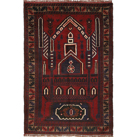 Small Prayer Rug  2' 11" x 4' 4" (ft) - No. R19216