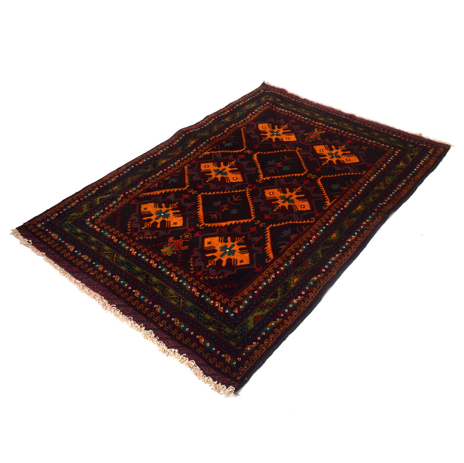 Traditional Baloch Rug 4' 1 x 5' 7 (ft) - No. R19315