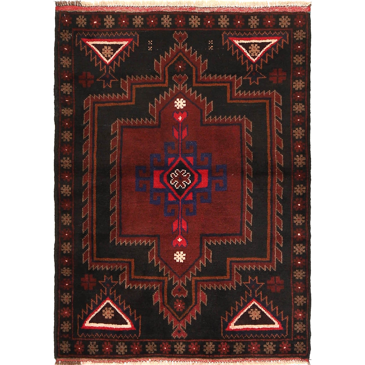 Hand Knotted Baluchi Rug 2' 9 x 4' 0 (ft) - No. R19332