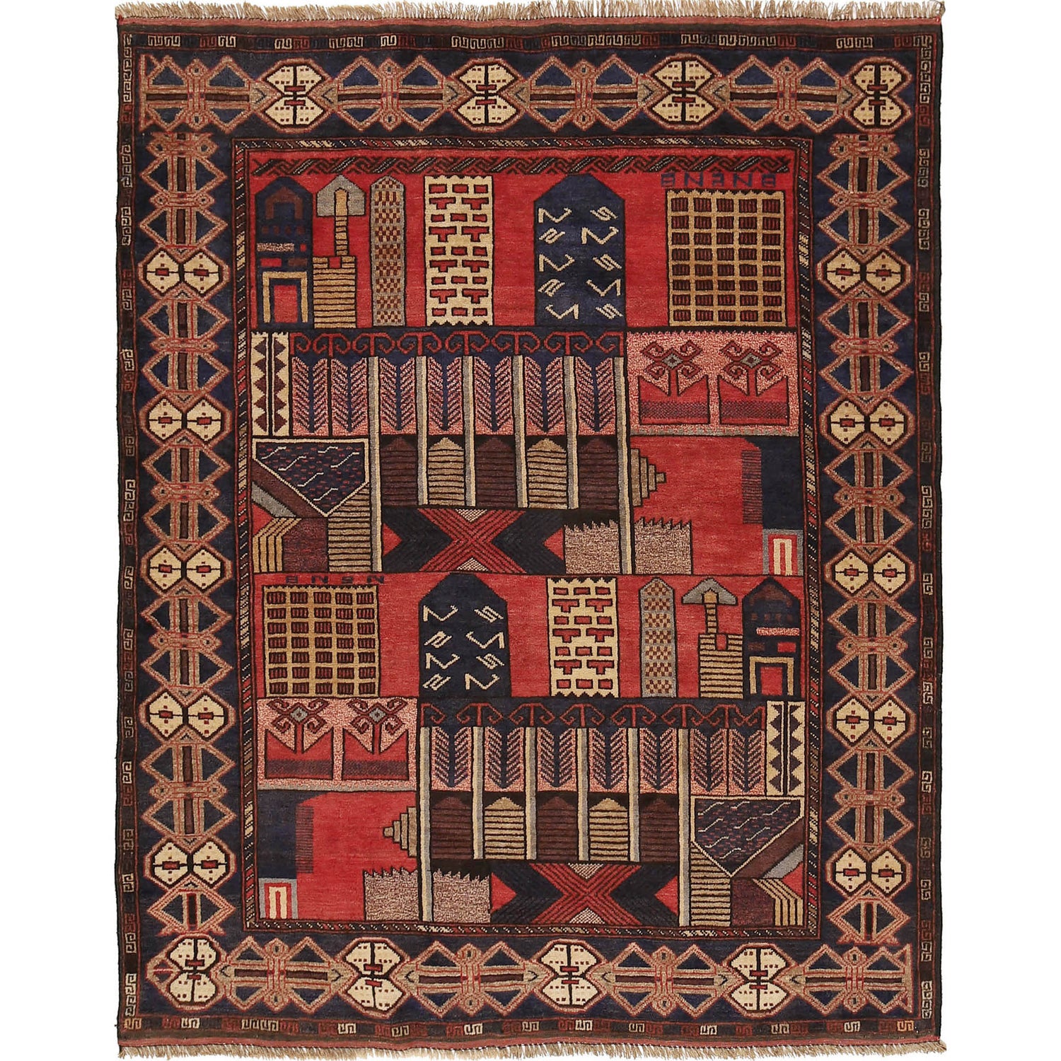 Traditional Baloch Rug 4' 3 x 5' 3 (ft) - No. R19350