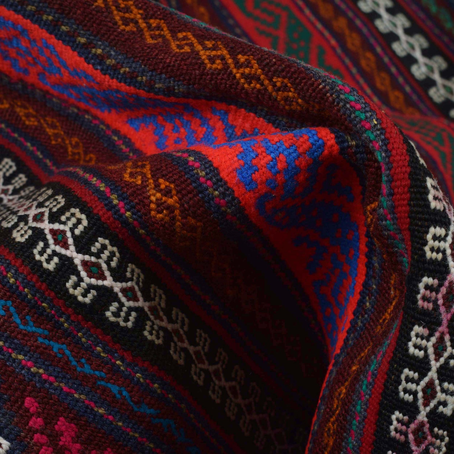 Handmade Flatweave Dhurrie 4' 6" x 7' 8" (ft) - No. R19375a