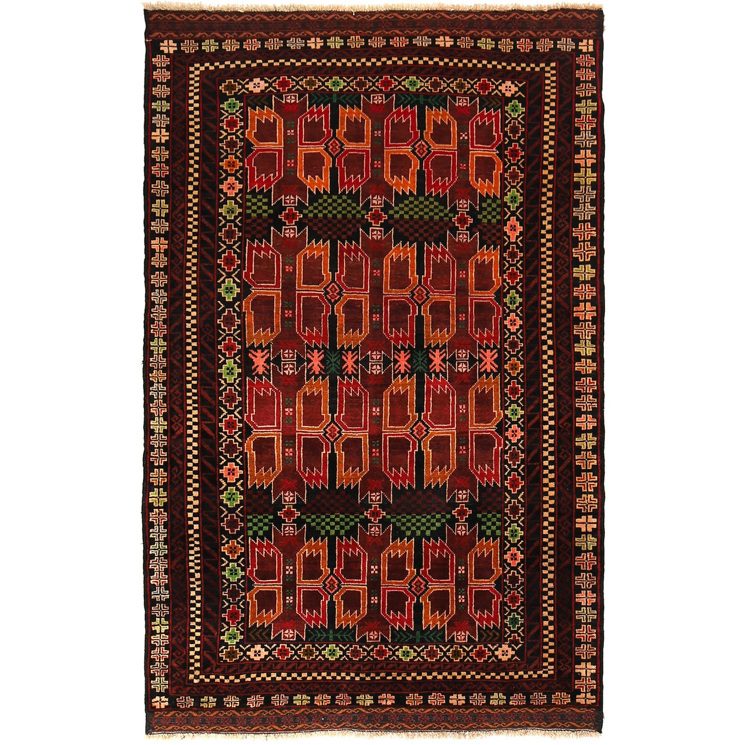 Traditional Baloch Rug 3' 9 x 6' 3 (ft) - No. R19668