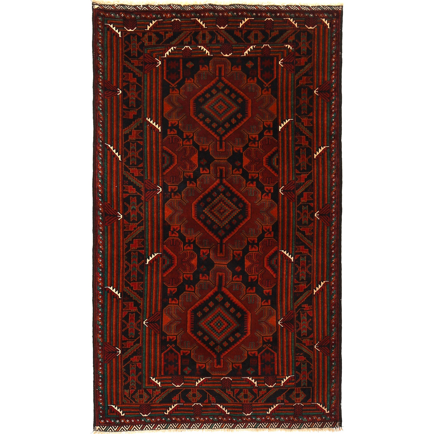 Traditional Baloch Rug 3' 8 x 6' 6 (ft) - No. R19672