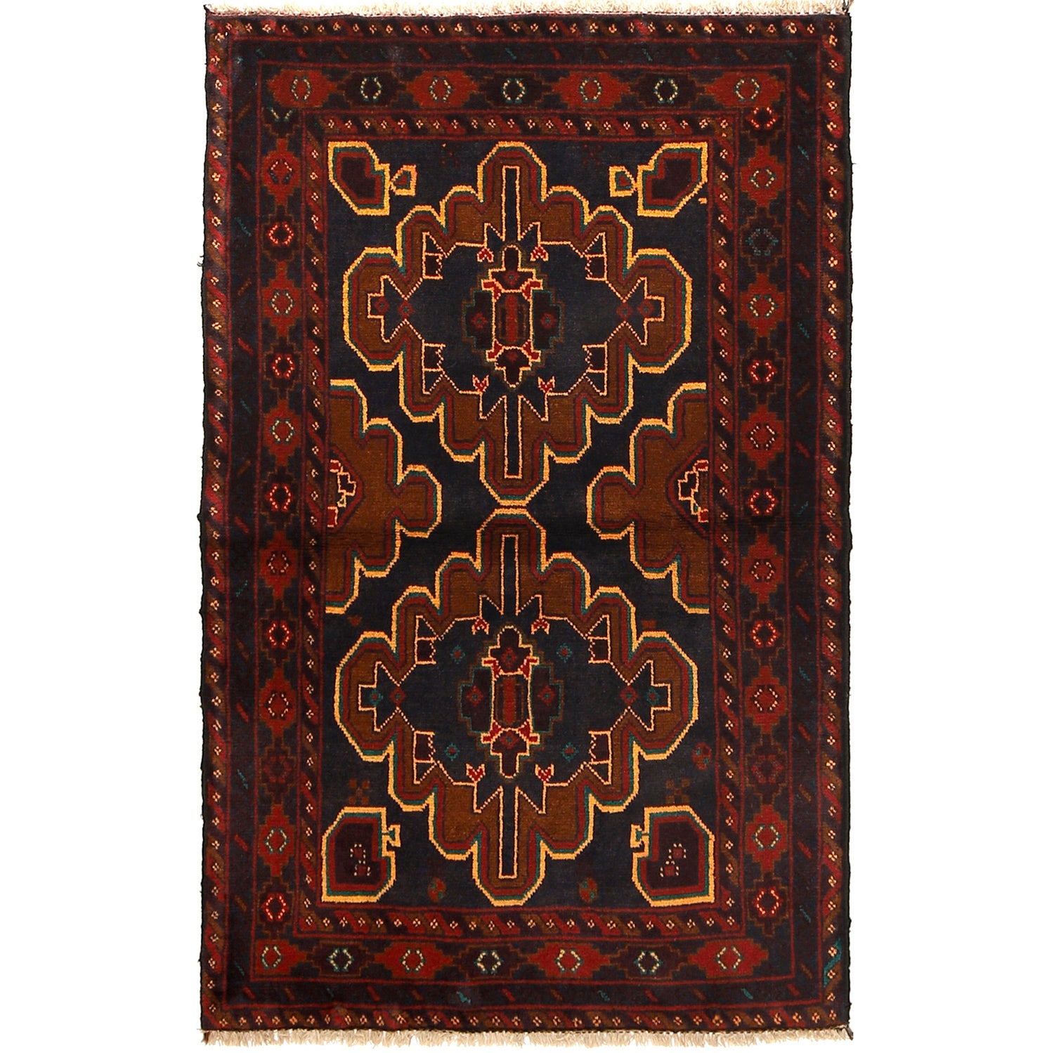 Hand Knotted Baluchi Rug 2' 7 x 4' 4 (ft) - R19739