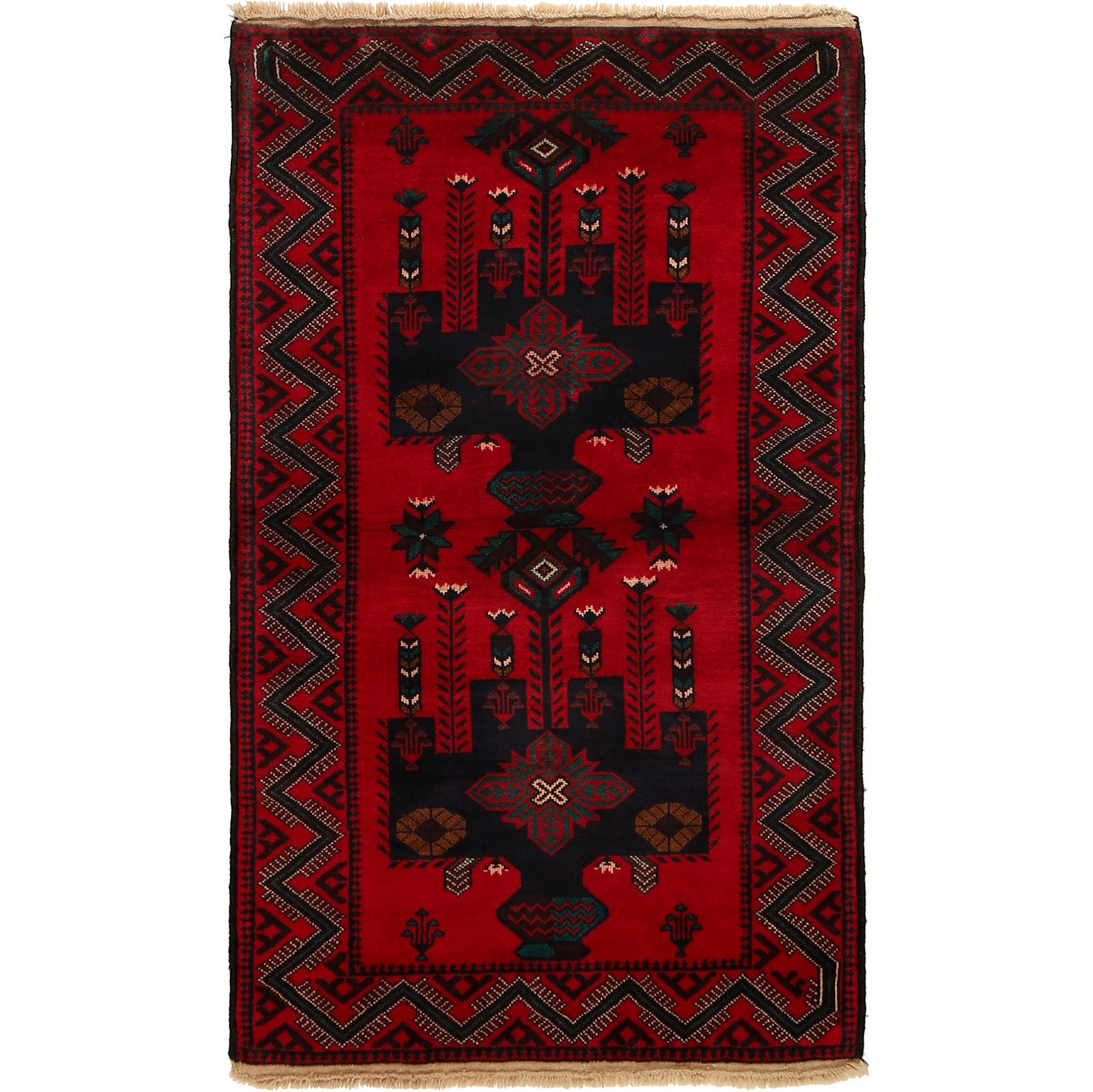 Hand Knotted Baluchi Rug 2' 8 x 4' 8 (ft) - R19760