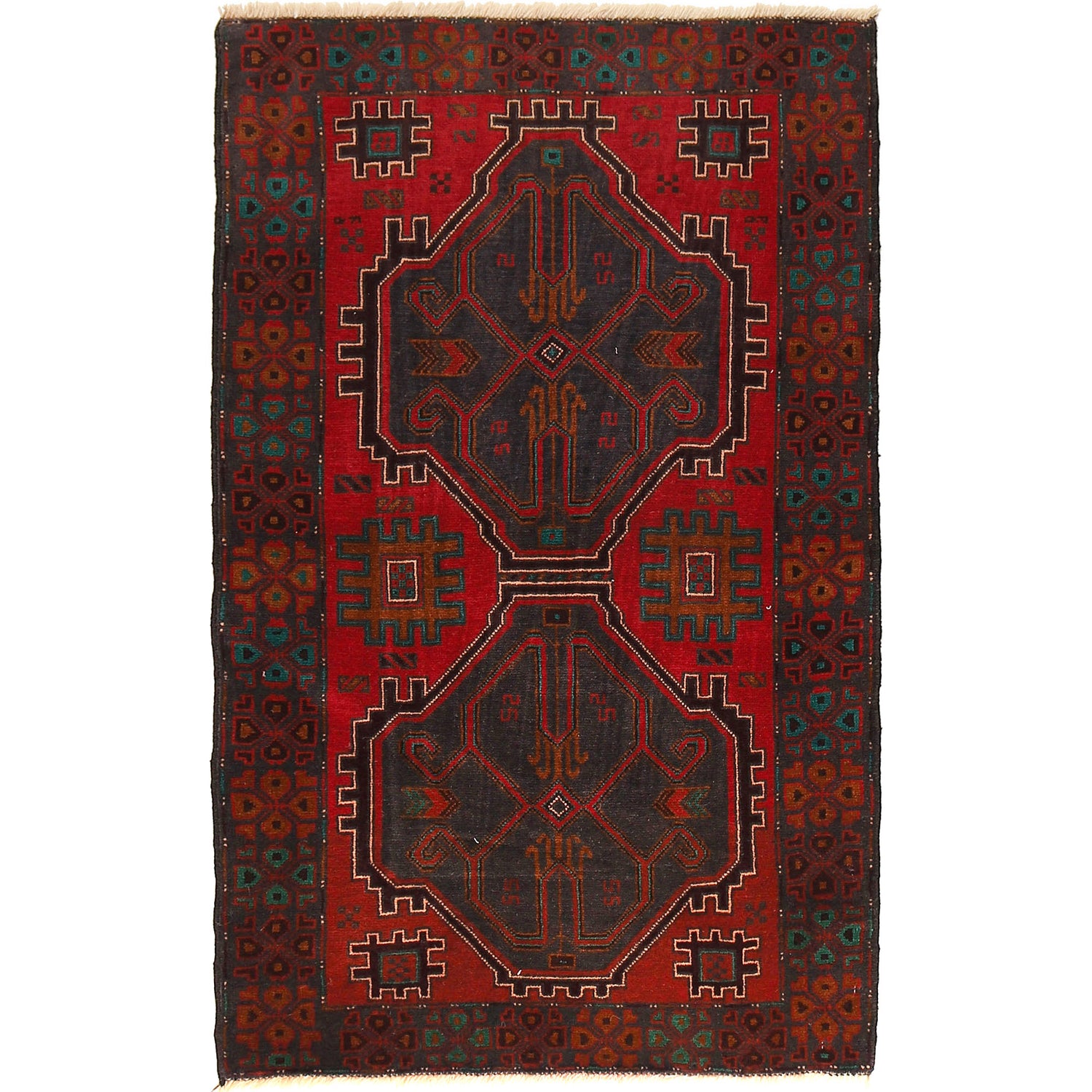 Hand Knotted Baluchi Rug 2' 6 x 4' 6 (ft) - R20785