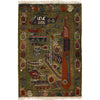 Green War Rug 1' 9 x 2' 8 (ft) - No. R21534