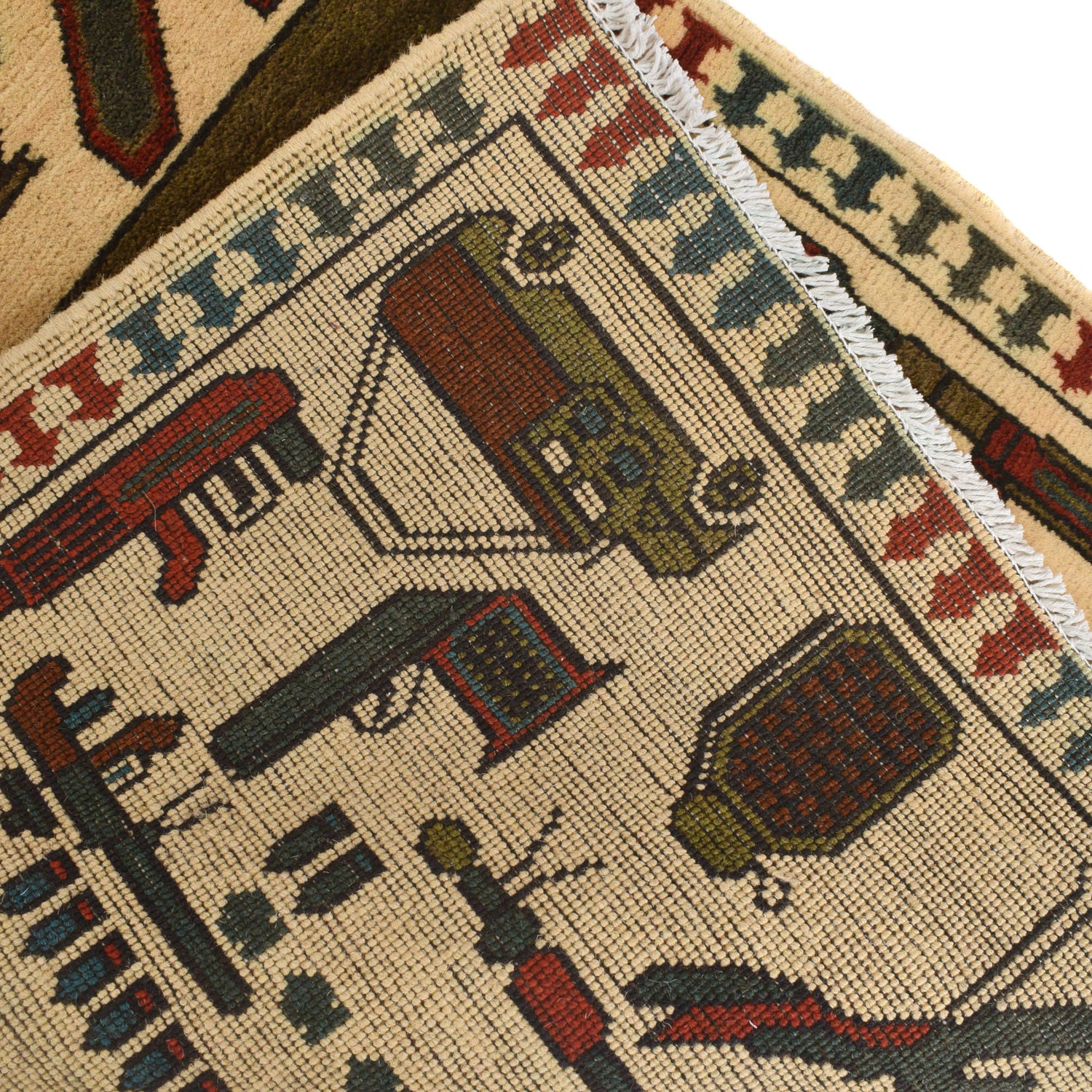 Hand Knotted War Rug 2' 7" x 3' 9" (ft) - No. R21693