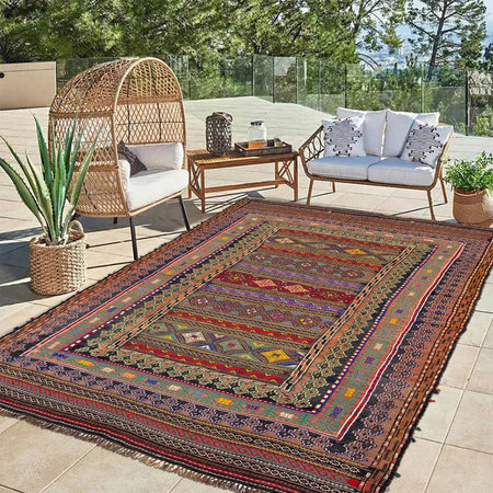 Medium Size Dhurrie Kelim 4' 4" x 6' 4" (ft) - No. R22253