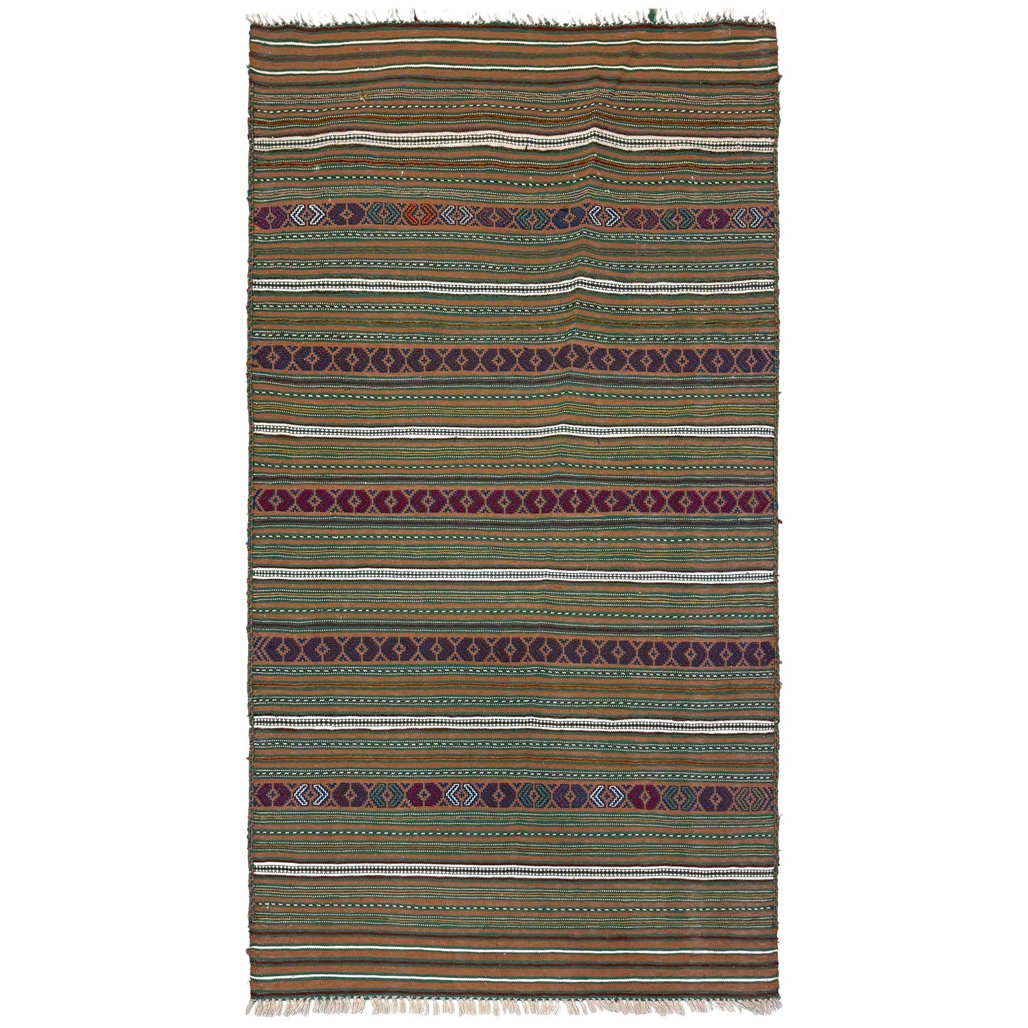Handmade Flatweave Dhurrie 2' 8 x 4' 4 (ft) - No. R22276