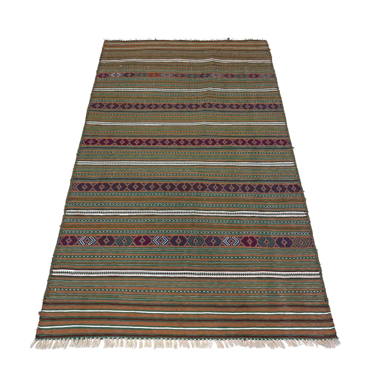 Handmade Flatweave Dhurrie 2' 8 x 4' 4 (ft) - No. R22276