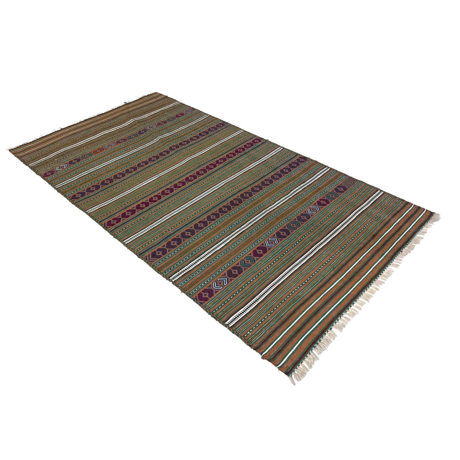 Handmade Flatweave Dhurrie 2' 8 x 4' 4 (ft) - No. R22276