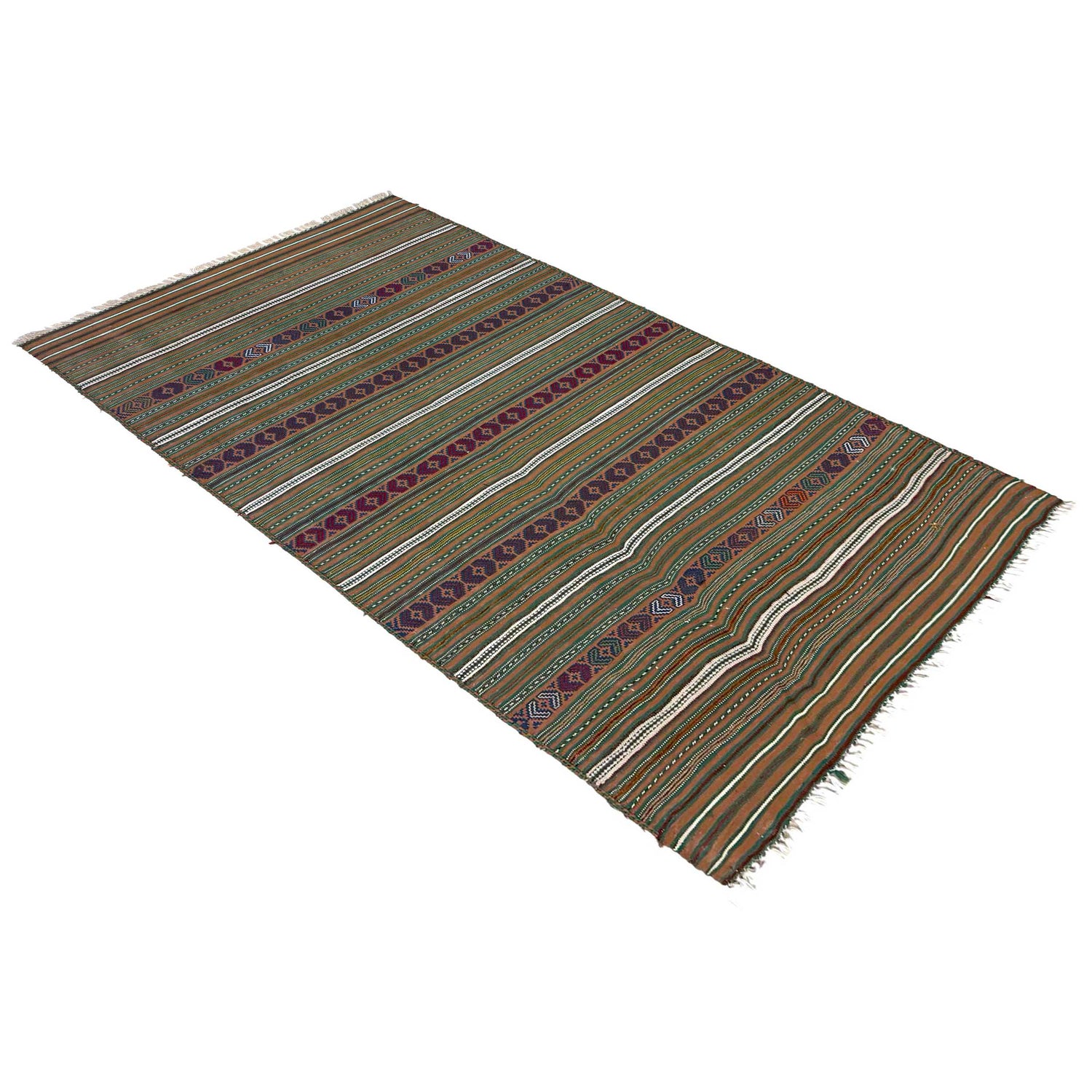 Handmade Flatweave Dhurrie 2' 8 x 4' 4 (ft) - No. R22276