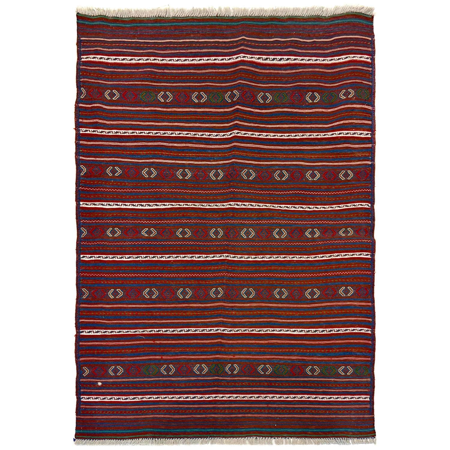 Handmade Flatweave Dhurrie 3' 2 x 4' 4 (ft) - No. R22277