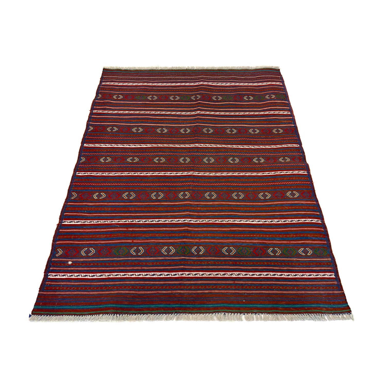 Handmade Flatweave Dhurrie 3' 2 x 4' 4 (ft) - No. R22277