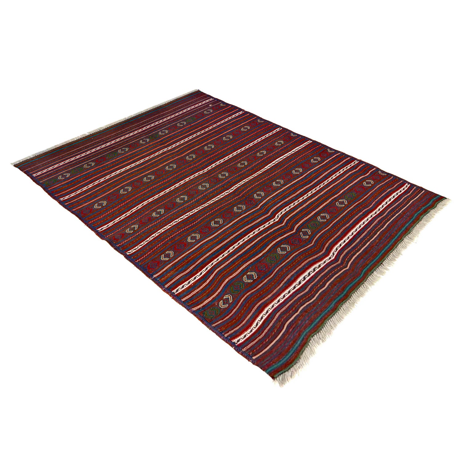 Handmade Flatweave Dhurrie 3' 2 x 4' 4 (ft) - No. R22277