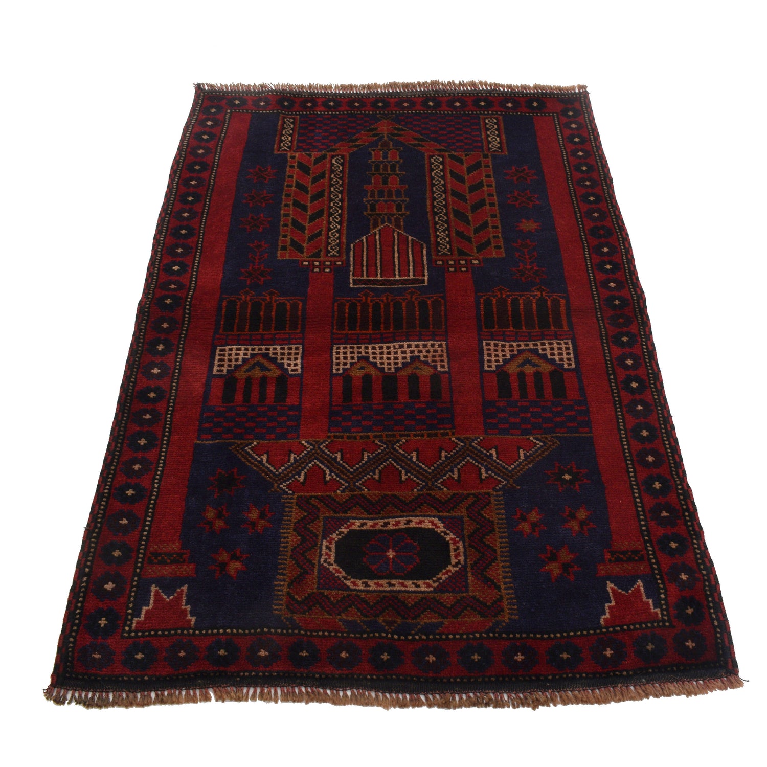 Blue Color Prayer Carpet 3' 1" x 4' 6" (ft) - No. R22821