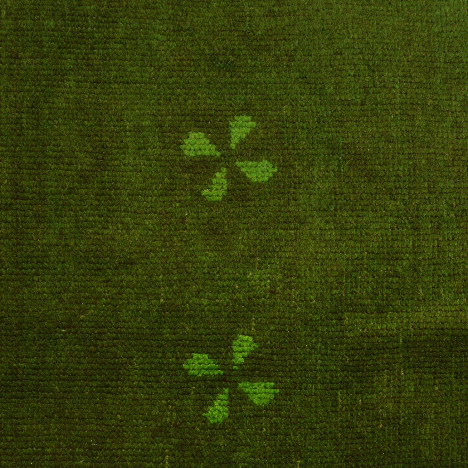 Green Overdyed Rug 2' 6 x 4' 3 (ft) - No. R22969