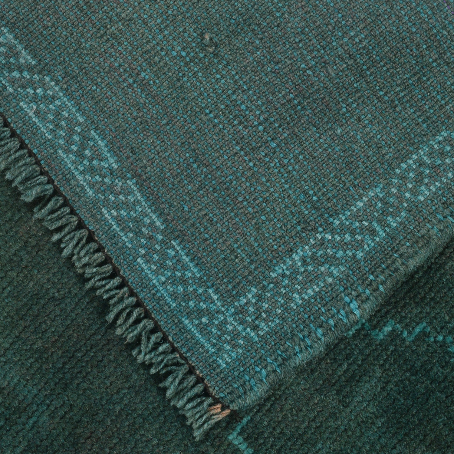 Sea Green Overdyed Rug 2' 7 x 4' 1 (ft) - No. R22975
