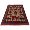 Hand Made Animal Picture Carpet 4' 3" x 5' 7" (ft)- No. R23766