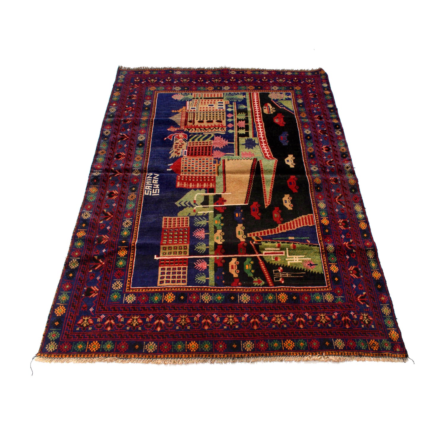 Handmade Pictorial Carpet 4' 3" x 6' 6" (ft)- No. R25331