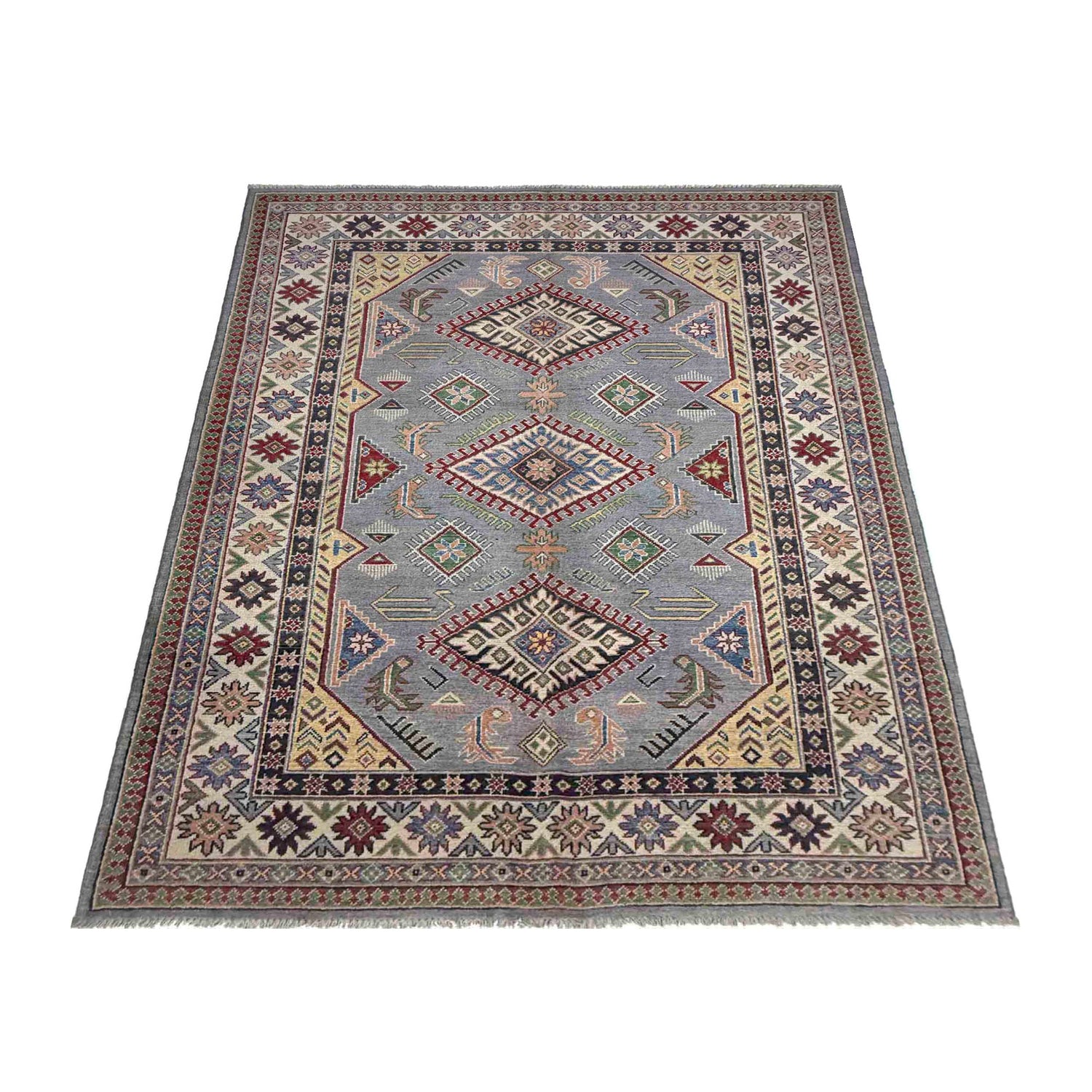 Hand Knotted Kazak Rug 4' 11" x 6' 11" (ft) - No. R37362