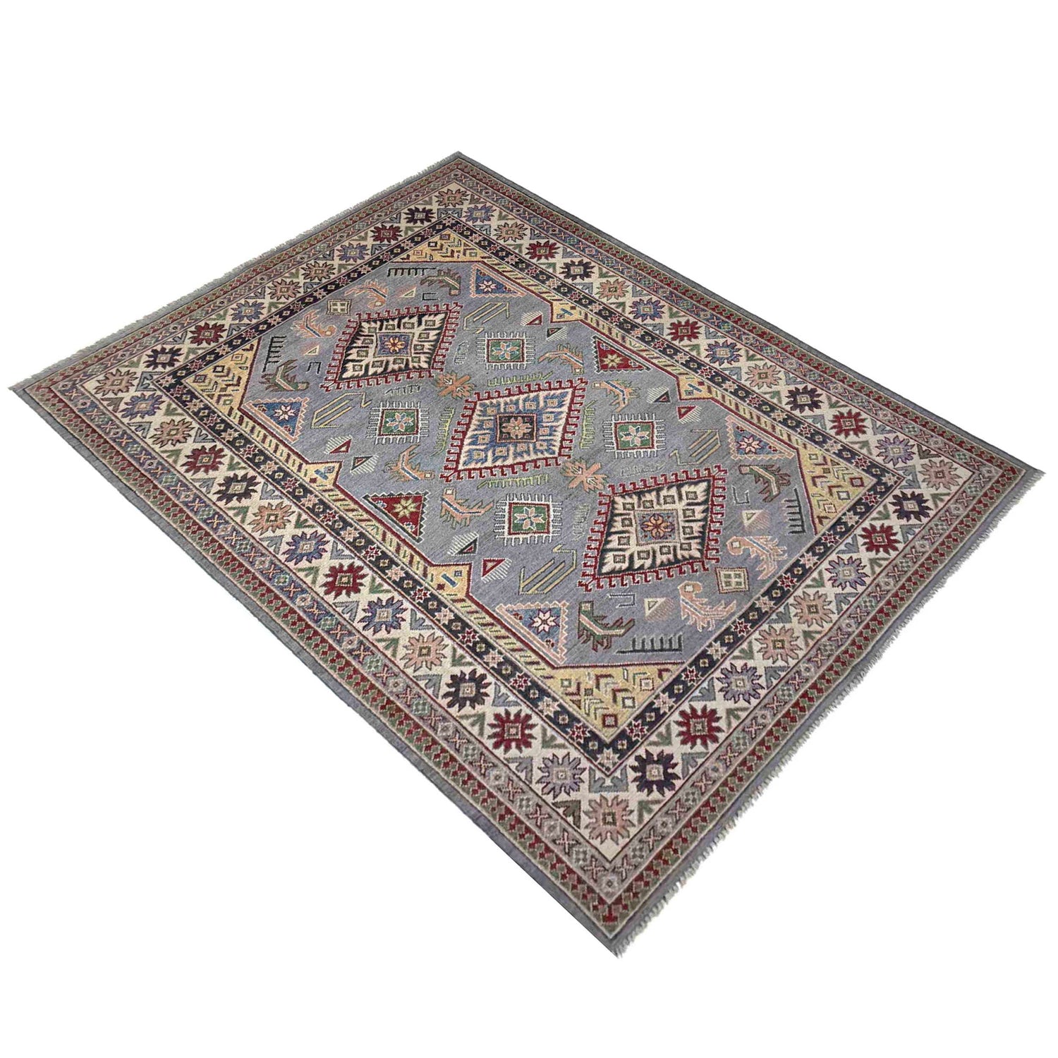 Hand Knotted Kazak Rug 4' 11" x 6' 11" (ft) - No. R37362