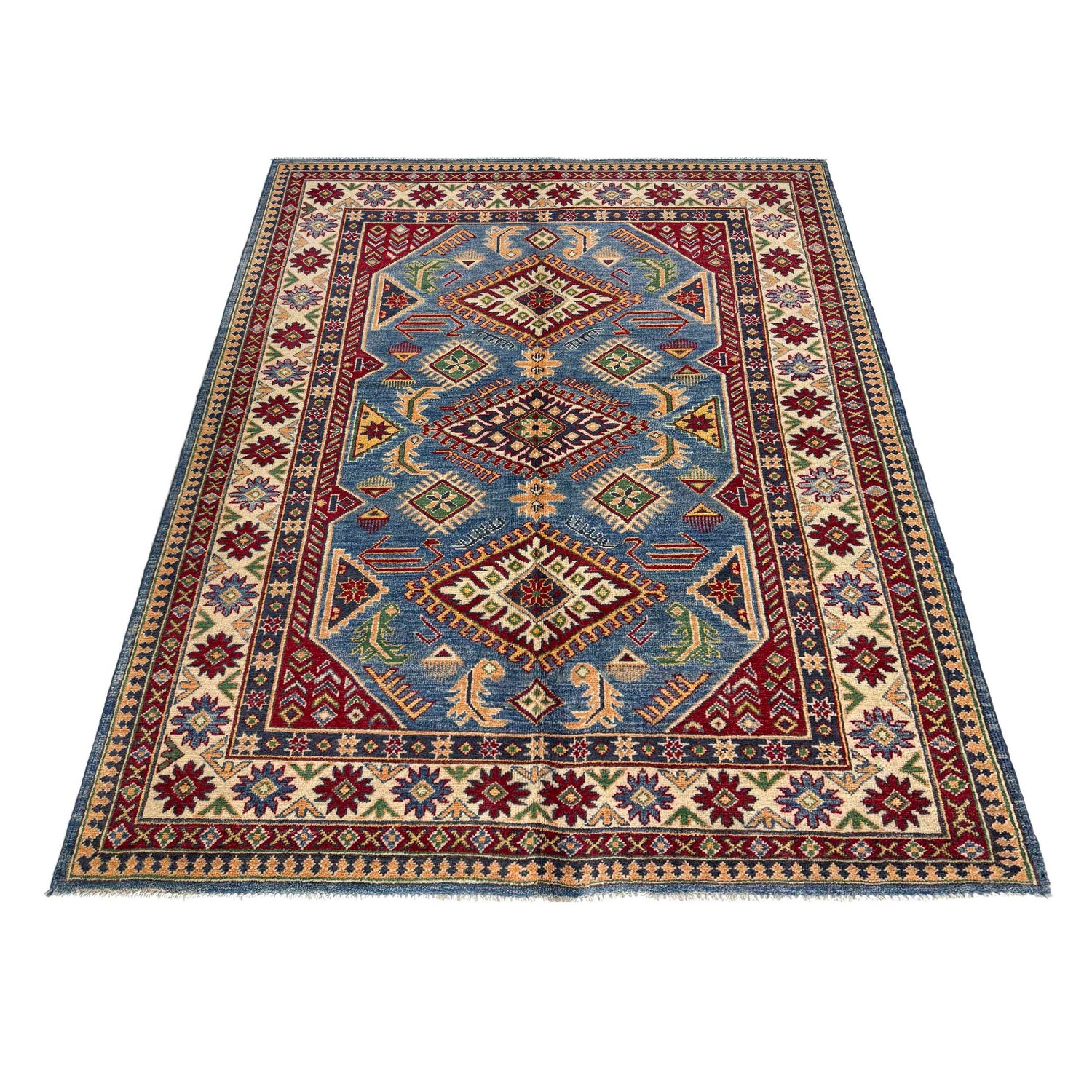 Hand Knotted Kazak Rug 4' 11" x 6' 10" (ft) - No. R37368