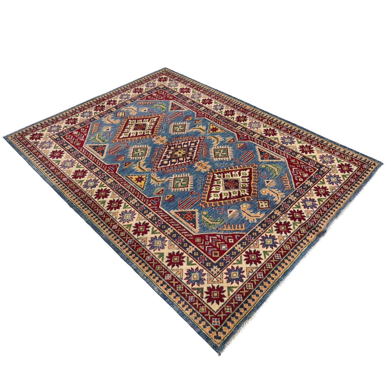 Hand Knotted Kazak Rug 4' 11" x 6' 10" (ft) - No. R37368