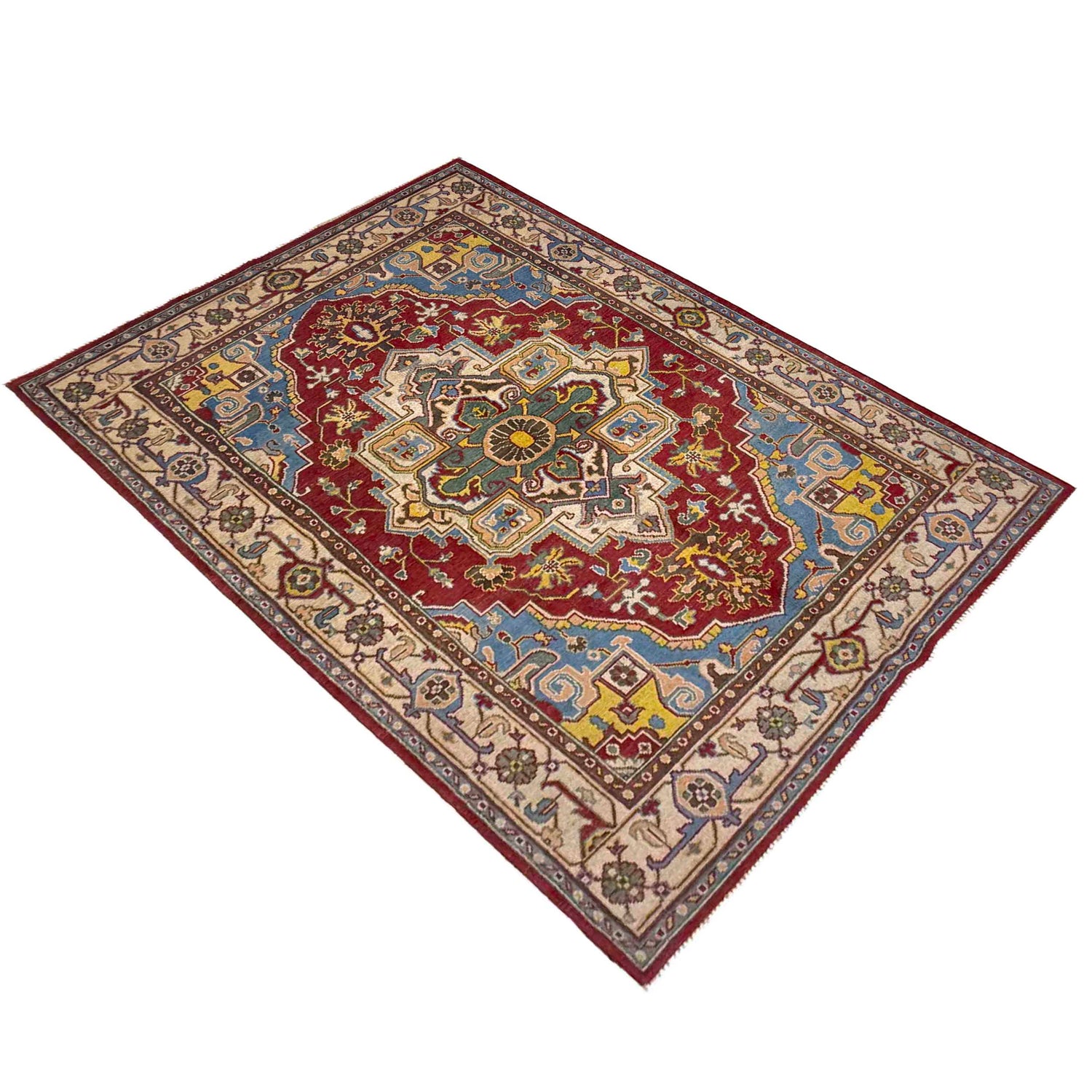 Hand Knotted Persian Design Heriz Rug 4' 11" x 7' 8" (ft) - No. R37370