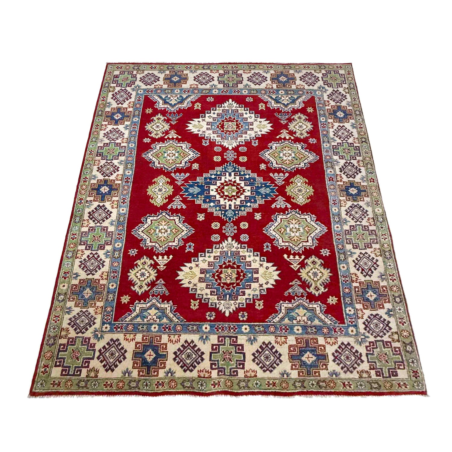 Red Color Kazak Rug 5' 7" x 7' 10" (ft) - No. R37373