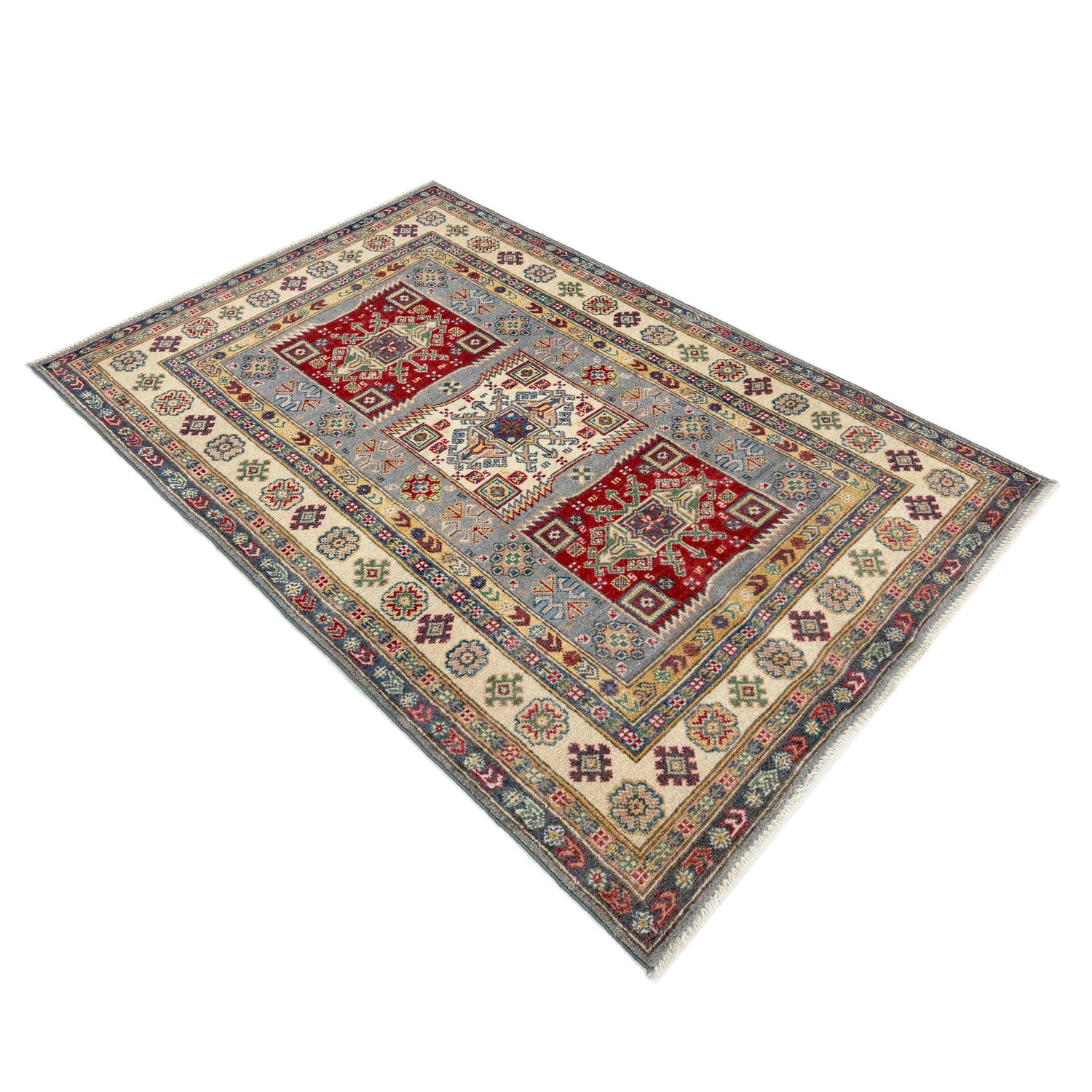 Multi Color Kazak Rug 3' 9" x 6' 7" (ft) - No. R37378