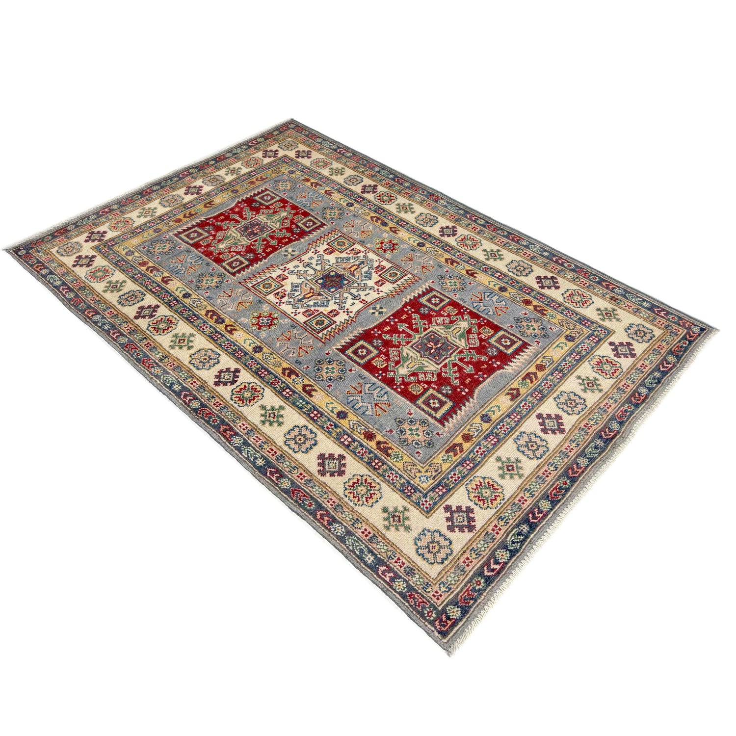 Multi Color Kazak Rug 3' 9" x 6' 7" (ft) - No. R37378