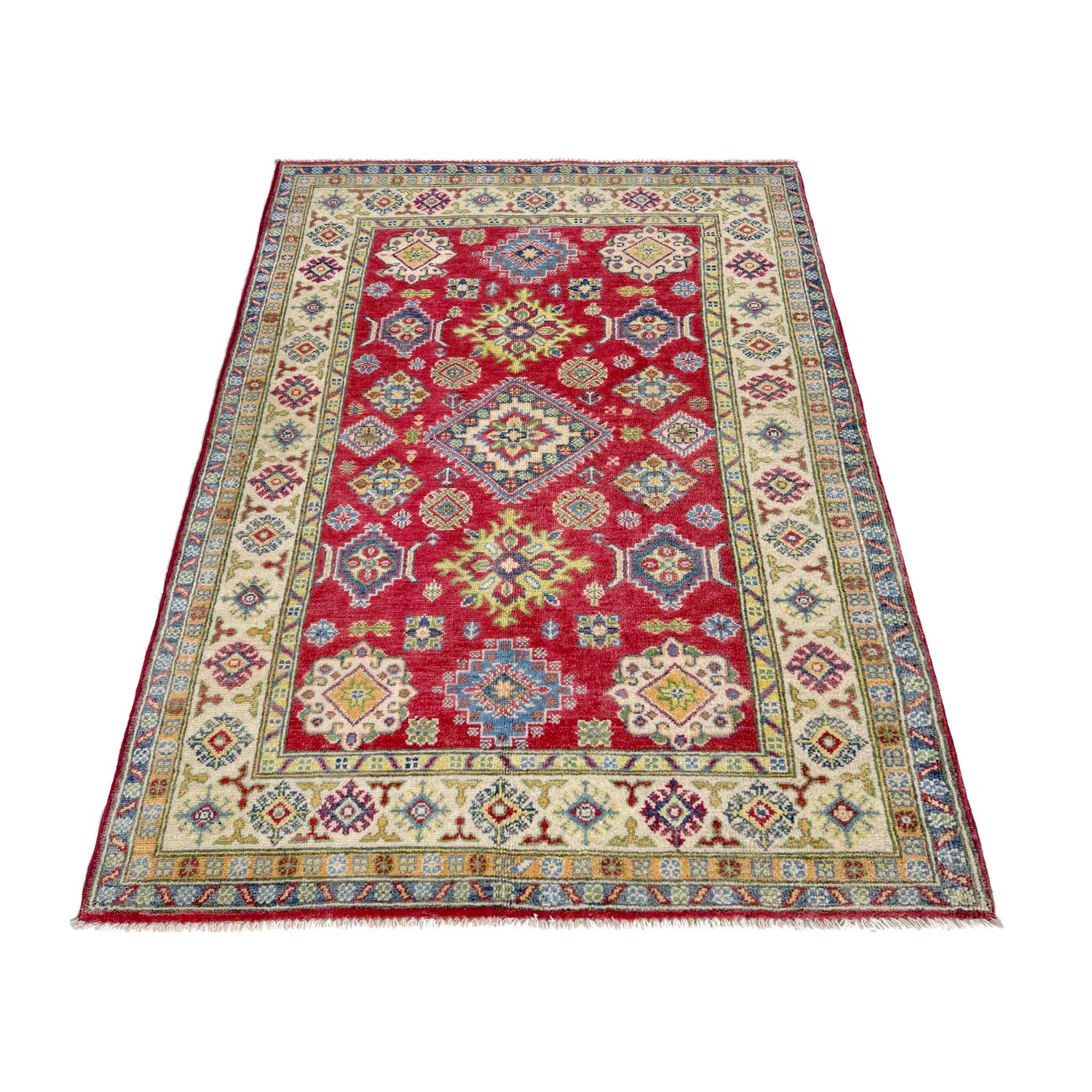 Hand Knotted Kazak Rug 4' 2" x 5' 11" (ft) - No. R37379