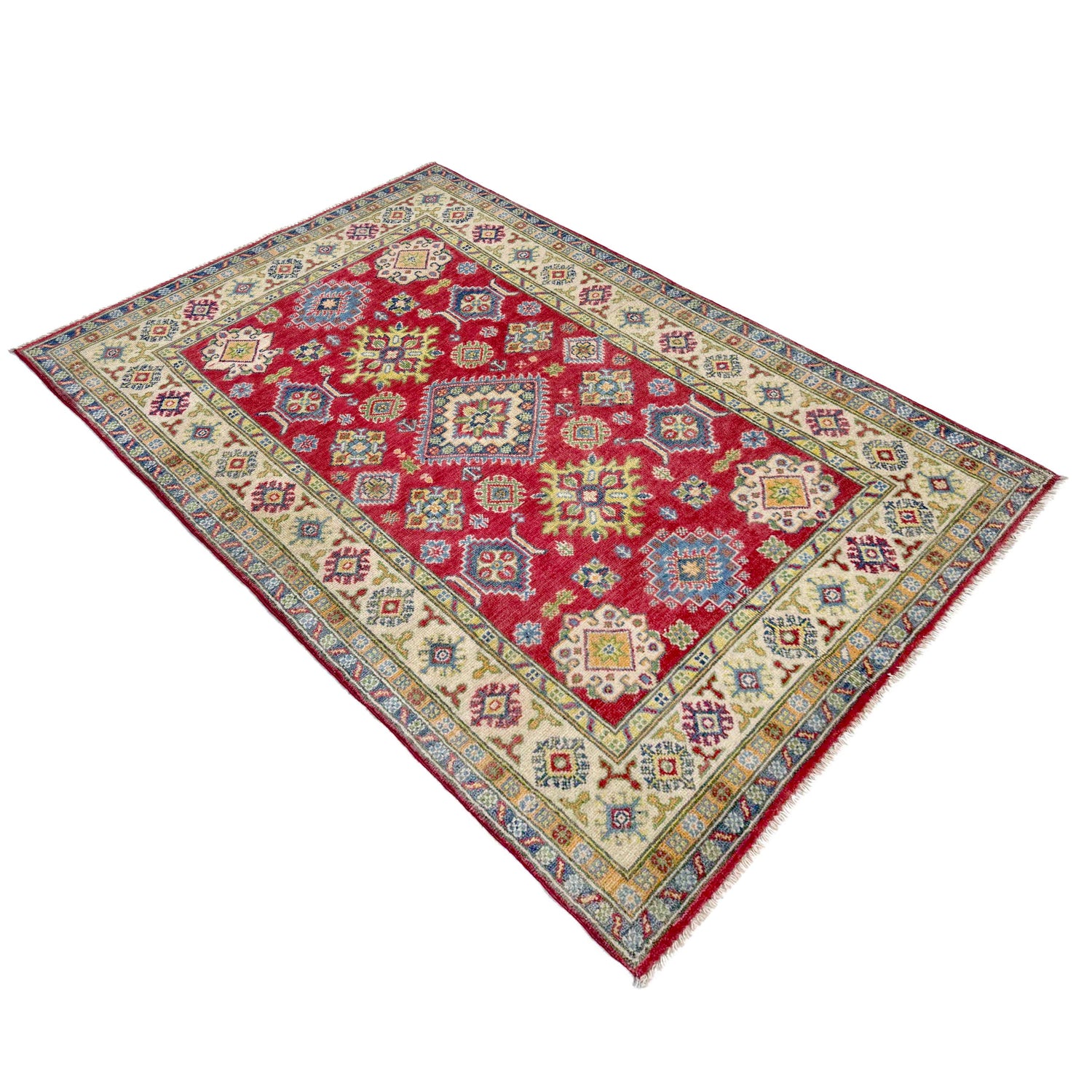Hand Knotted Kazak Rug 4' 2" x 5' 11" (ft) - No. R37379