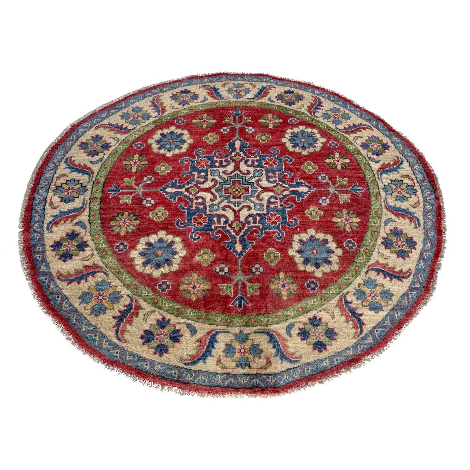 Oriental Kazak Carpet Round Shape 4' 10" x 4' 11" (ft) - No. R37384