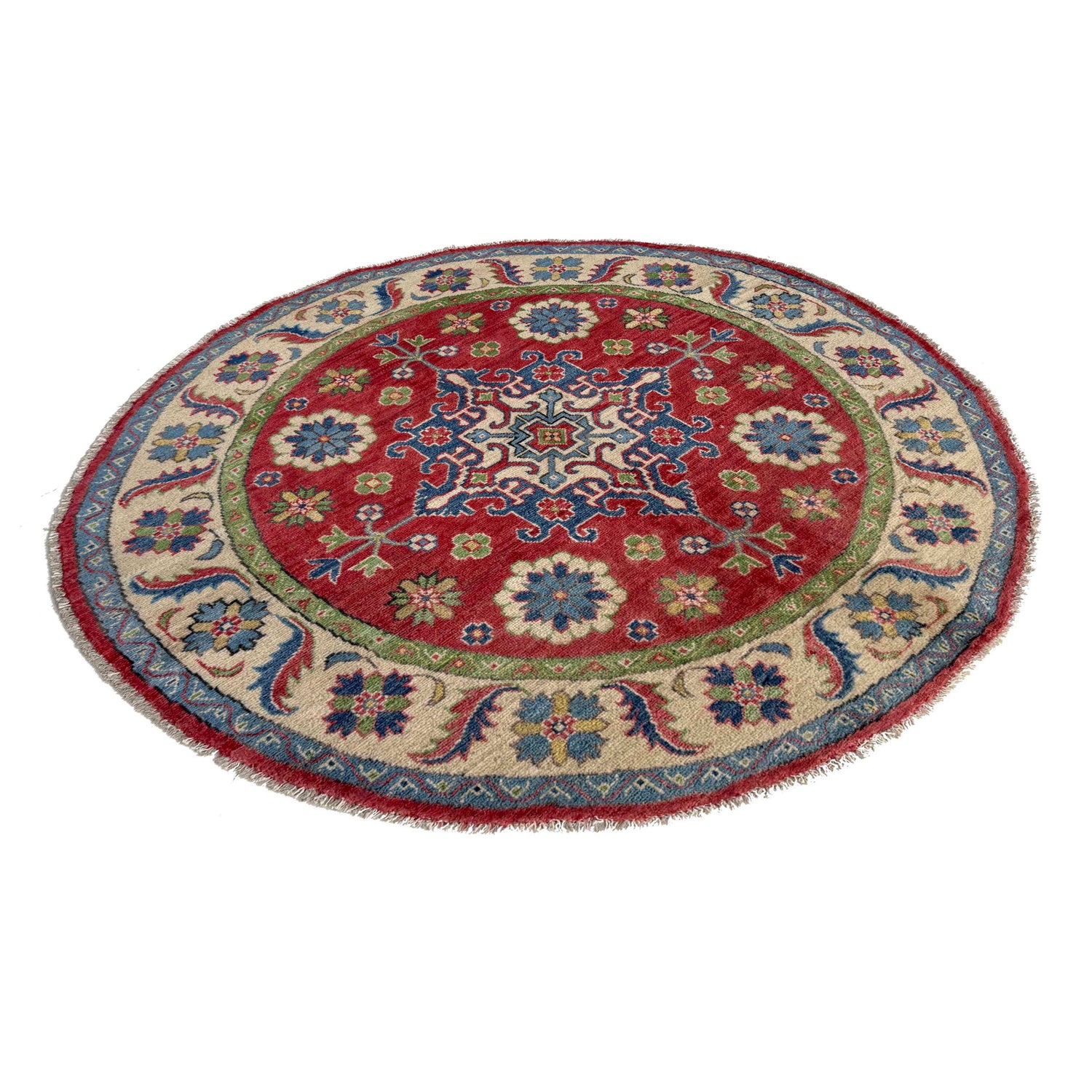 Oriental Kazak Carpet Round Shape 4' 10" x 4' 11" (ft) - No. R37384