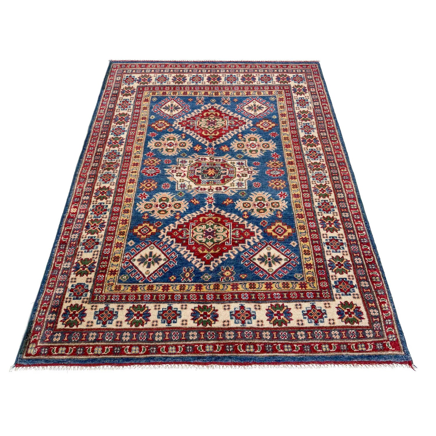 Hand Knotted Kazak Rug 3' 10" x 5' 10" (ft) - No. R37387